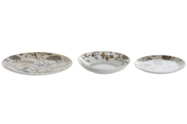 set piatti in porcellana disegno botanico